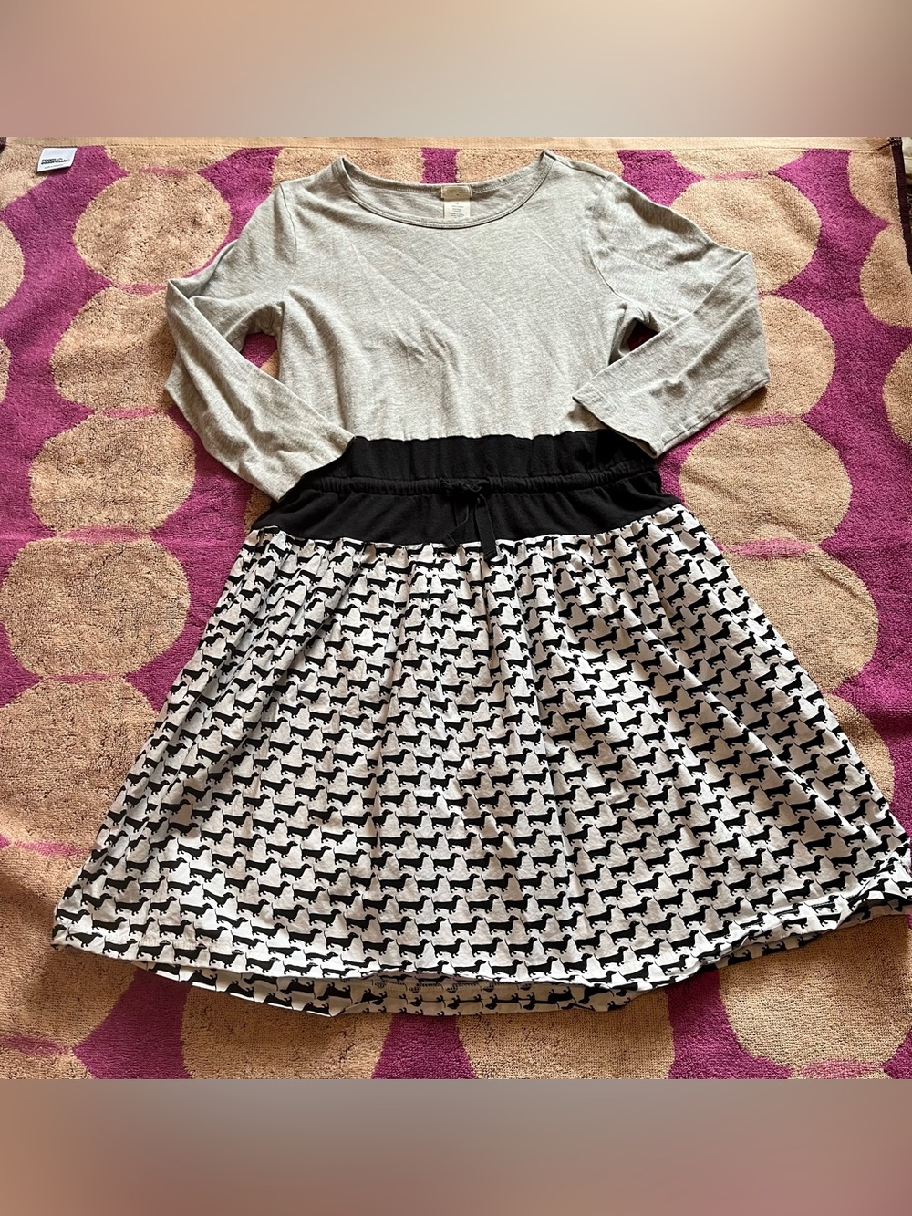 Crewcuts Dachshund Print Long Sleeve Dress size 12